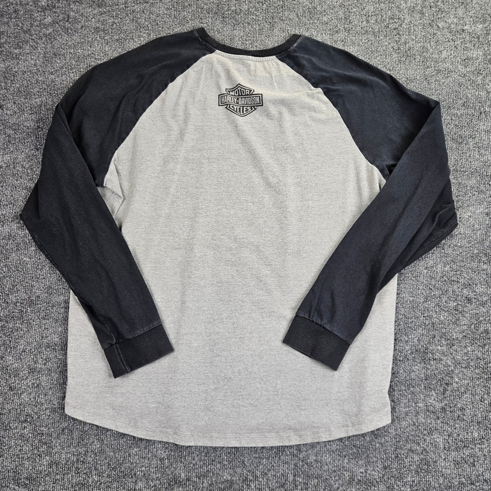 Harley-Davidson Wounded Warrior Project T-Shirt Men's 2XL Raglan Tee Gray Black - Picture 6 of 8